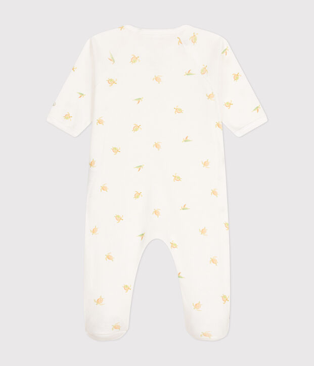 Katoenen babypyjama wit/multicouleur