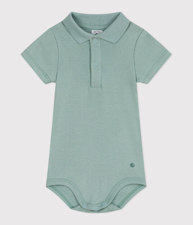 Body &agrave; manches courtes b&eacute;b&eacute; en coton uni vert