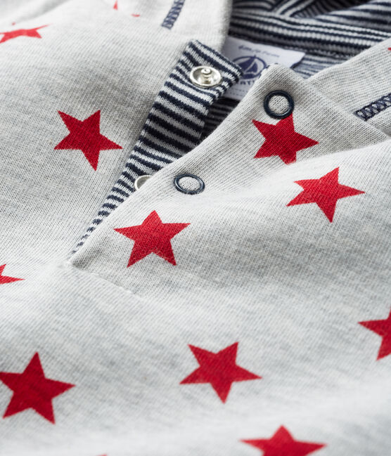 Sweatshirt met capuchon van mesh met print babyjongen grijs BELUGA/rood TERKUIT CN