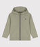 Sweatshirt zippé à capuche enfant garçon vert MARECAGE