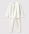 Pyjama étoilé petite fille en tubique blanc MARSHMALLOW/gris ARGENT