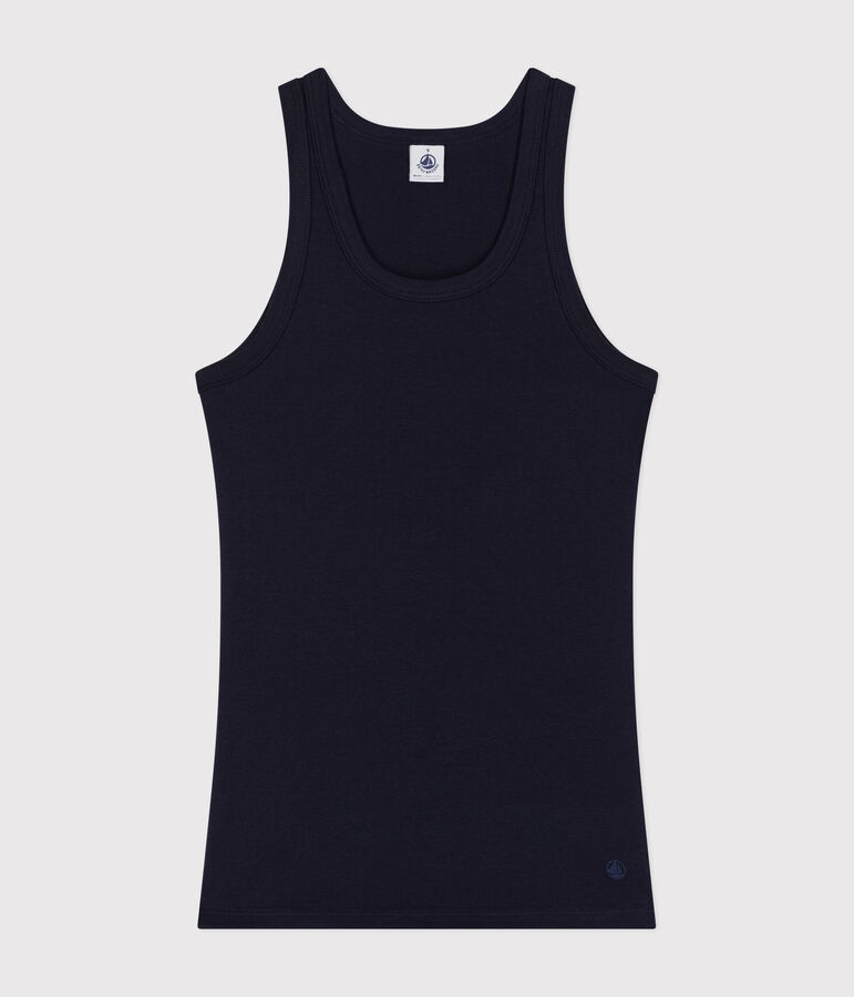 L'Iconique, katoenen singlet voor dames blauw