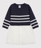 Robe en laine et coton bébé. bleu SMOKING/blanc MARSHMALLOW