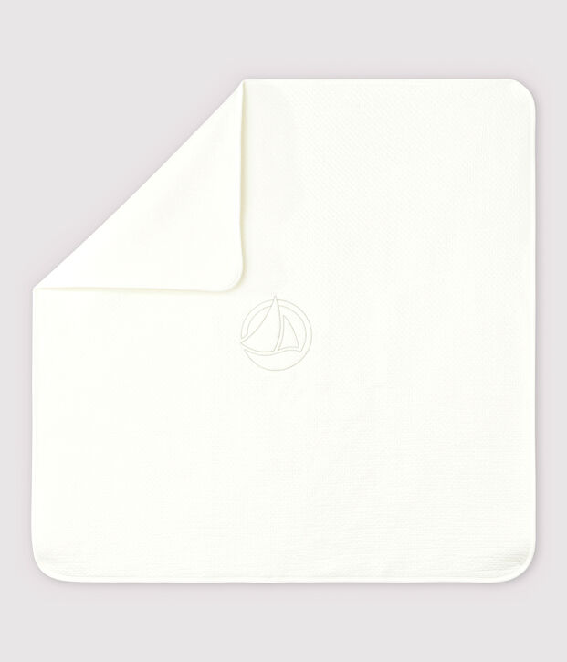 Couverture b&eacute;b&eacute; en tubique en coton biologique blanc