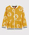 Sweatshirt met rits voor jongens kinderen geel BOUDOR/wit MARSHMALLOW