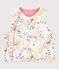 Gilet sans manches réversible bébé fille en coton biologique ouatiné blanc MARSHMALLOW/blanc MULTICO