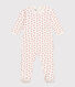 Fluwelen babypyjama met hartjesprint