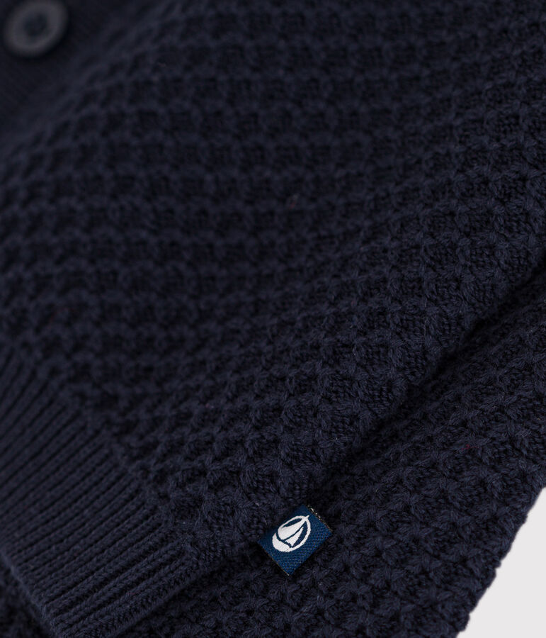 Katoenen gebreide babycardigan blauw