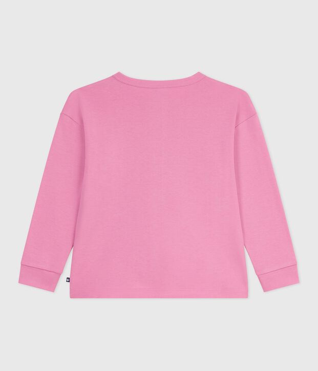 Katoenen T-shirt met lange mouwen en print voor kinderen roze