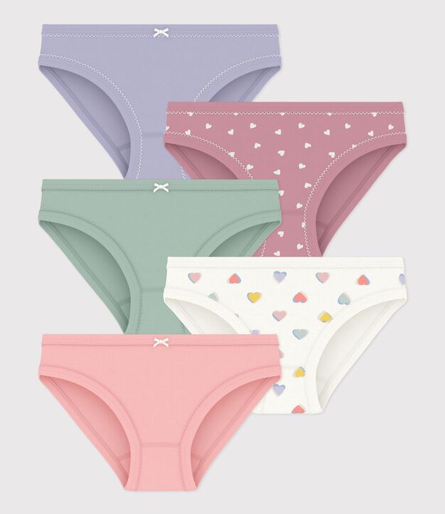 Setje met katoenen onderbroekjes met hartjes voor kinderen multicouleur