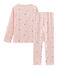 Roze meisjespyjama met pinguïn print van dubbelzijdig jersey roze MINOIS/wit MULTICO