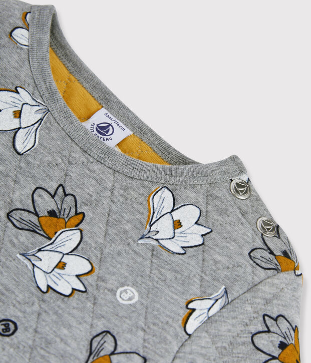 Meisjesjurk met lange mouwen kinderen grijs/multicouleur