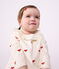 Blouse b&eacute;b&eacute; en velours brod&eacute; motif n&oelig;uds &eacute;cru/rouge