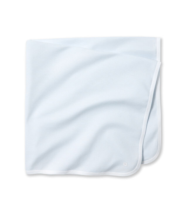 Drap b&eacute;b&eacute; ray&eacute; milleraies bleu/blanc