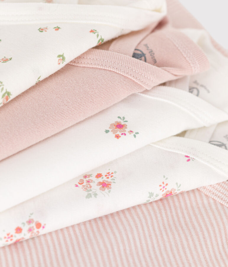 Lot de 5 bodies crois&eacute;s manches longues en coton b&eacute;b&eacute; multicouleur