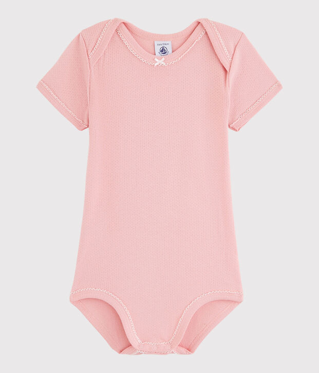 Body manches courtes b&eacute;b&eacute; fille rose