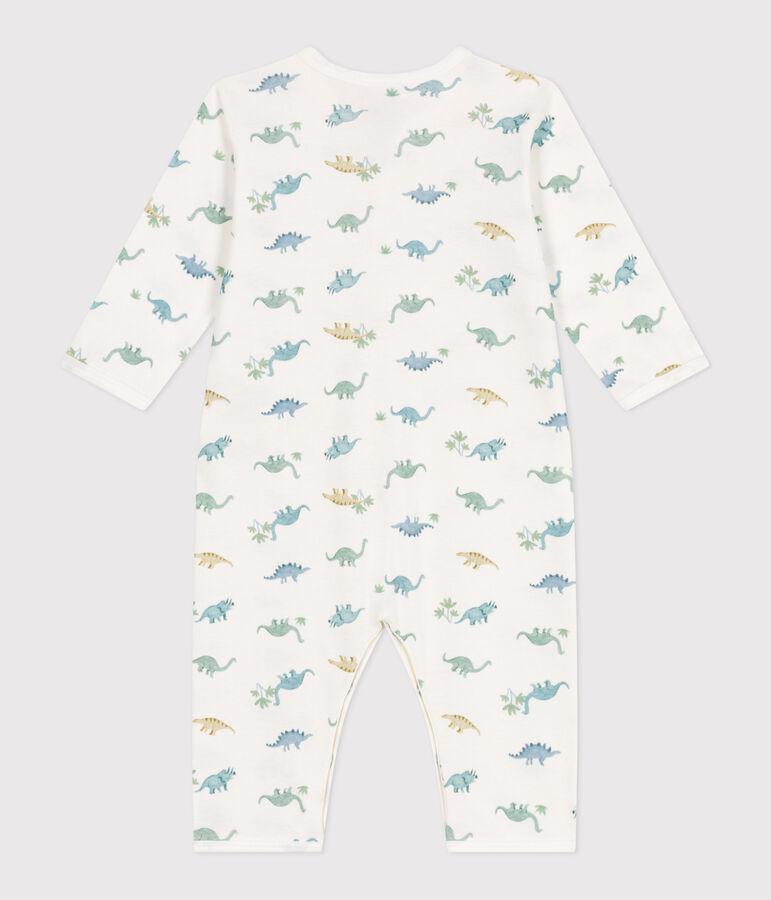 Pyjama b&eacute;b&eacute; en coton sans pieds dinosaures blanc/multicouleur