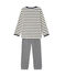 Driedelige jongenspyjama beige COQUILLE/blauw SMOKING