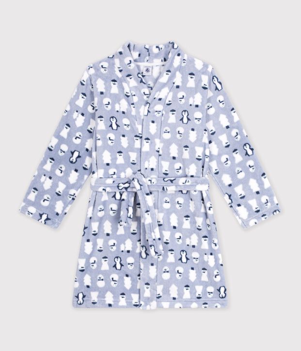Kamerjas van fleece met print voor kinderen blauw/multicouleur