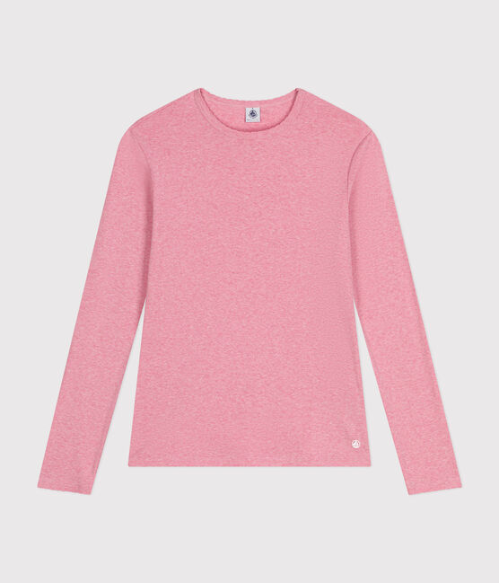 L'ICONIQUE, T-shirt voor dames met cocottesteek in katoen roze ROSELINE CHINE