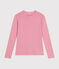 L'ICONIQUE, T-shirt voor dames met cocottesteek in katoen roze ROSELINE CHINE