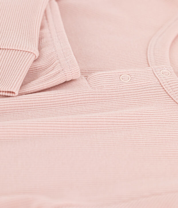 Pyjama uni en coton et lyocell enfant rose