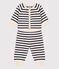 Ensemble 2 pièces à rayures marinières bébé en tricot laine et coton blanc AVALANCHE/bleu SMOKING