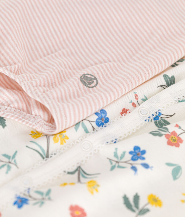 Set van 2 korte kruippakjes van katoen voor baby's multicouleur