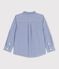 Popeline jongens shirt blauw BLEU/wit BLANC