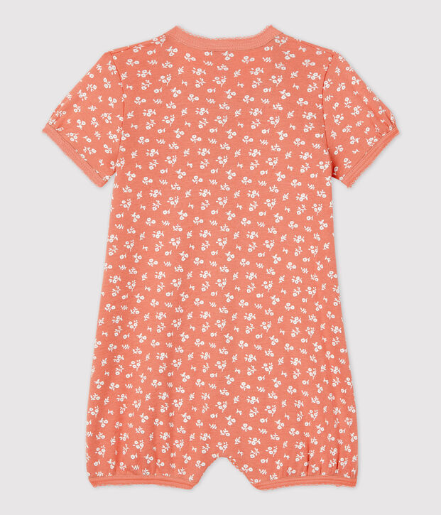 Combicourt fleuri b&eacute;b&eacute; en coton biologique rose/blanc