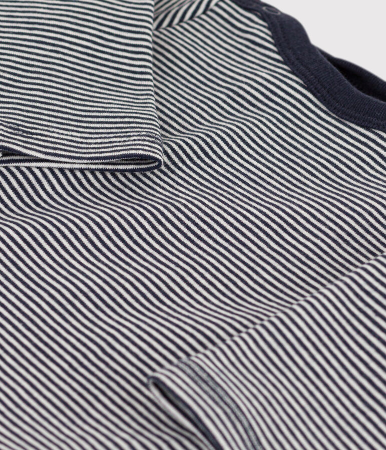 Body-T-shirt voor baby's in katoen blauw/wit