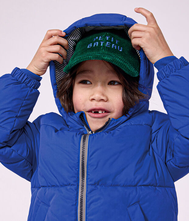 Effen donsjack voor kinderen blauw