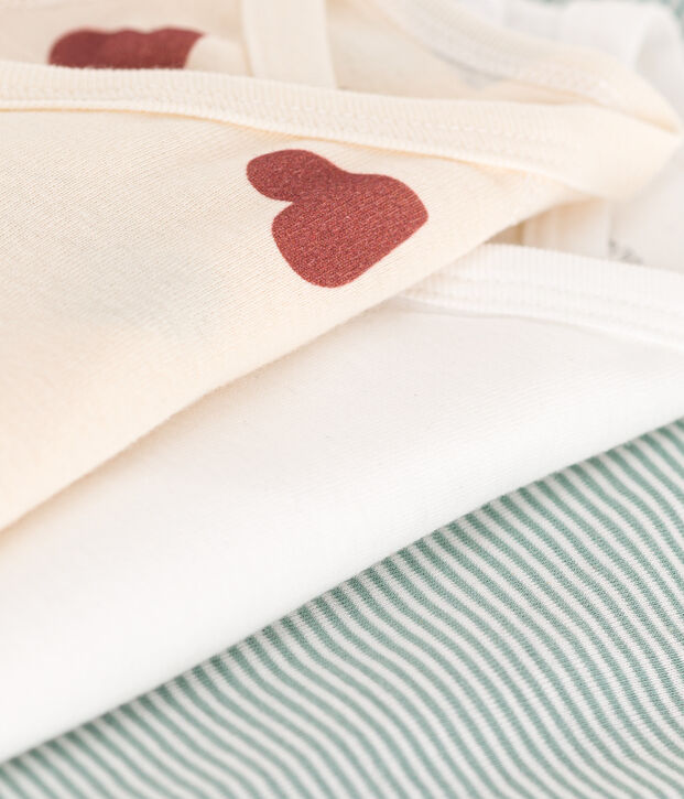 Set van 3 overslagbody's met korte mouwen van katoen voor baby's multicouleur