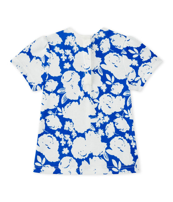 T-shirt met dessin voor babymeisjes wit MARSHMALLOW/wit MULTICO