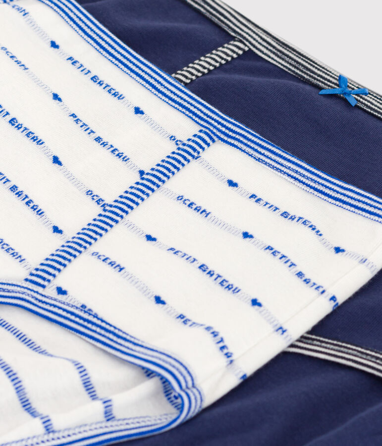 Set van 2 damesslipjes met hoge taille in katoen multicouleur