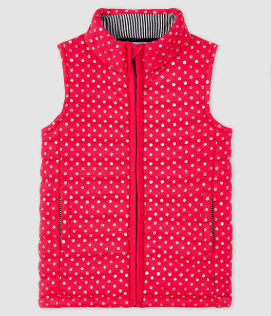 Blouson sans manche fille rose POPPY/gris ARGENT