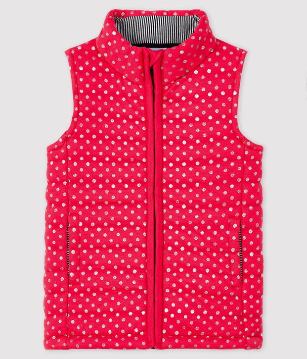 Mouwloos jack voor meisjes roze/grijs