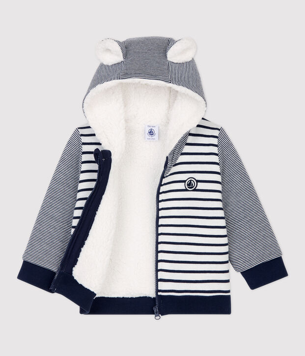 Teddy en sherpa b&eacute;b&eacute;. blanc/bleu
