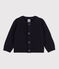 Babycardigan in tricot van wol  blauw SMOKING