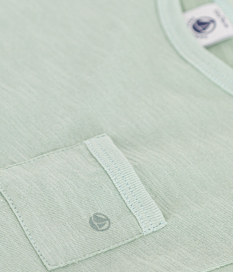 T-shirt met korte mouwen in gevlamde jersey voor baby's groen