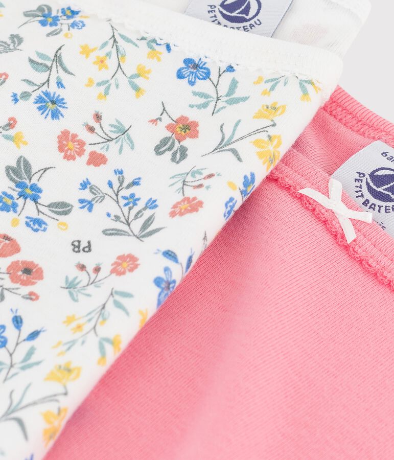 Lot de 2 chemises &agrave; bretelles fleurs petite fille en coton multicouleur