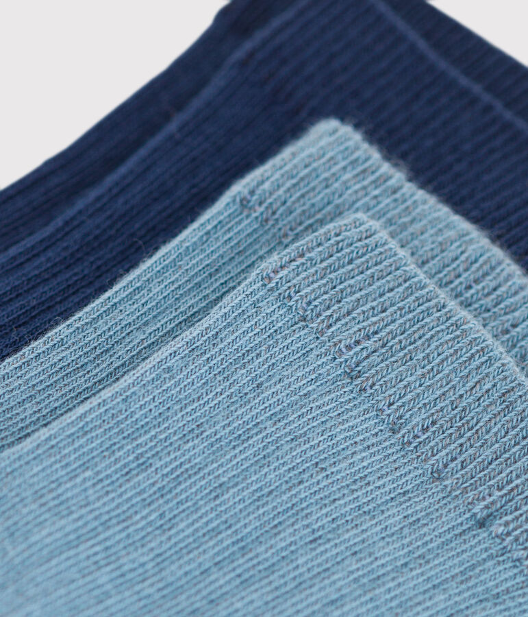 Lot de 2 paires de chaussettes unies enfant gar&ccedil;on-fille multicouleur