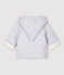 Veste à capuche grise bébé en tubique matelassé en coton biologique gris POUSSIERE CHINE