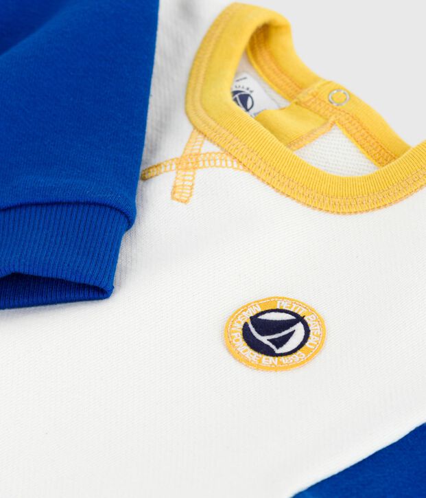 Sweatshirt b&eacute;b&eacute; en coton colorblock &eacute;cru/multicouleur