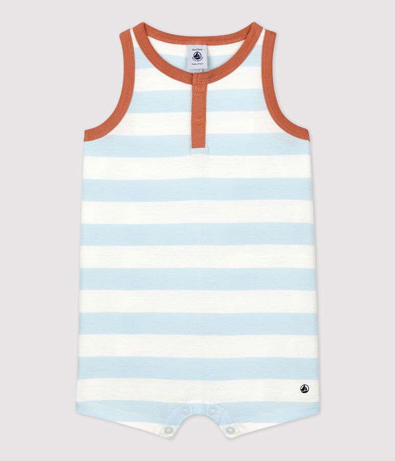 Kort pakje in dikke jerseystof voor baby's blauw/wit
