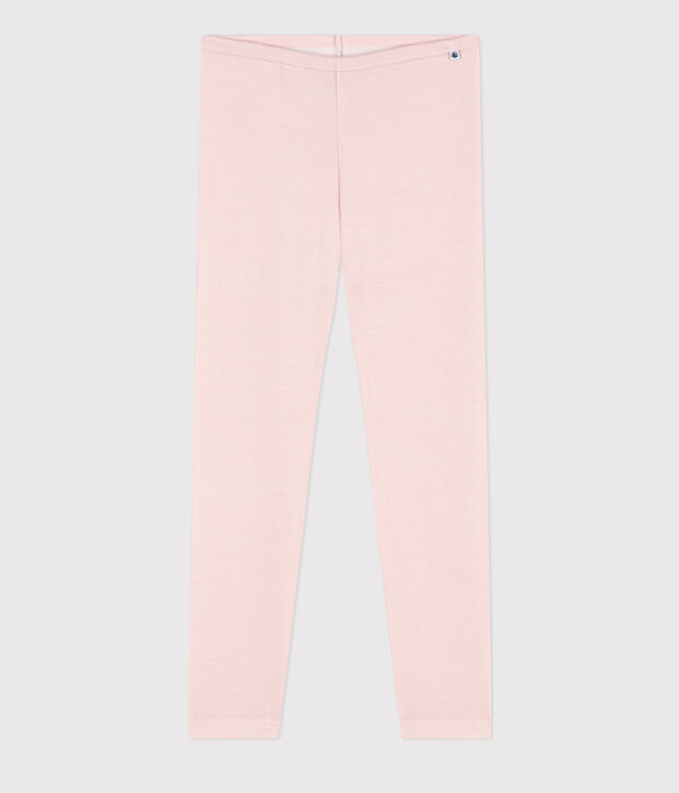 Meisjeslegging in wol en katoen roze