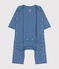 Katoenen bodypyjama zonder voetjes blauw BEACH/ MARSHMALLOW
