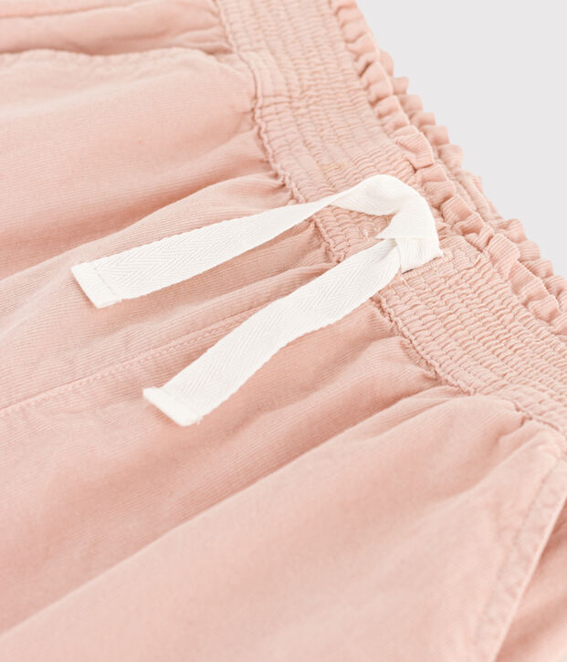 Fijne fluwelen meisjesbroek met wijde pijpen roze