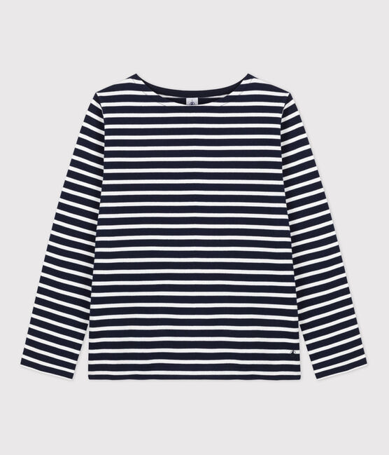 Marinière en coton Femme bleu SMOKING/blanc MARSHMALLOW