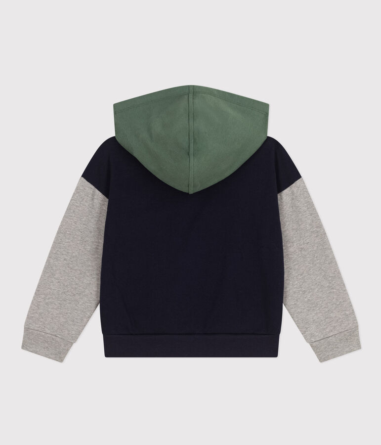 Sweatshirt &agrave; capuche en molleton enfant gar&ccedil;on bleu/multicouleur